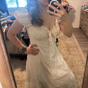 Urban outfitters cream long prairie dress sz S.
